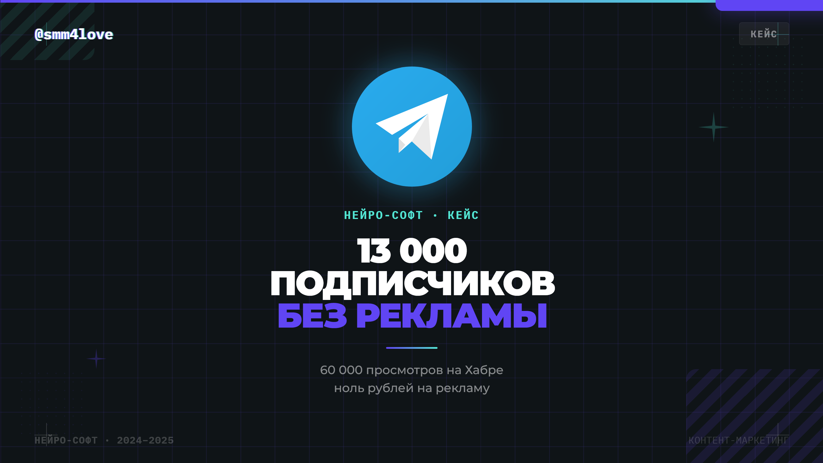 13 000 подписчиков — без рубля на рекламу